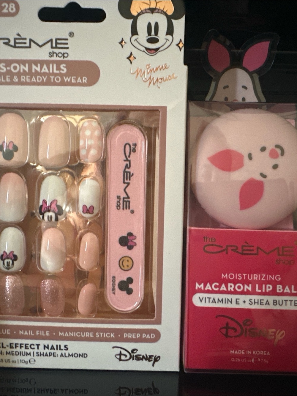 The Crème Shop Disney Minnie Mouse Pink False Nails & Macaron Lip Balm Set